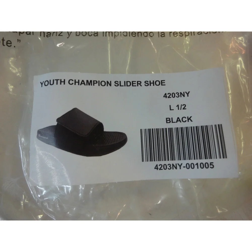 SDW DANCER Champion black Slides shoes sandals girls L 1-2 NEW‎